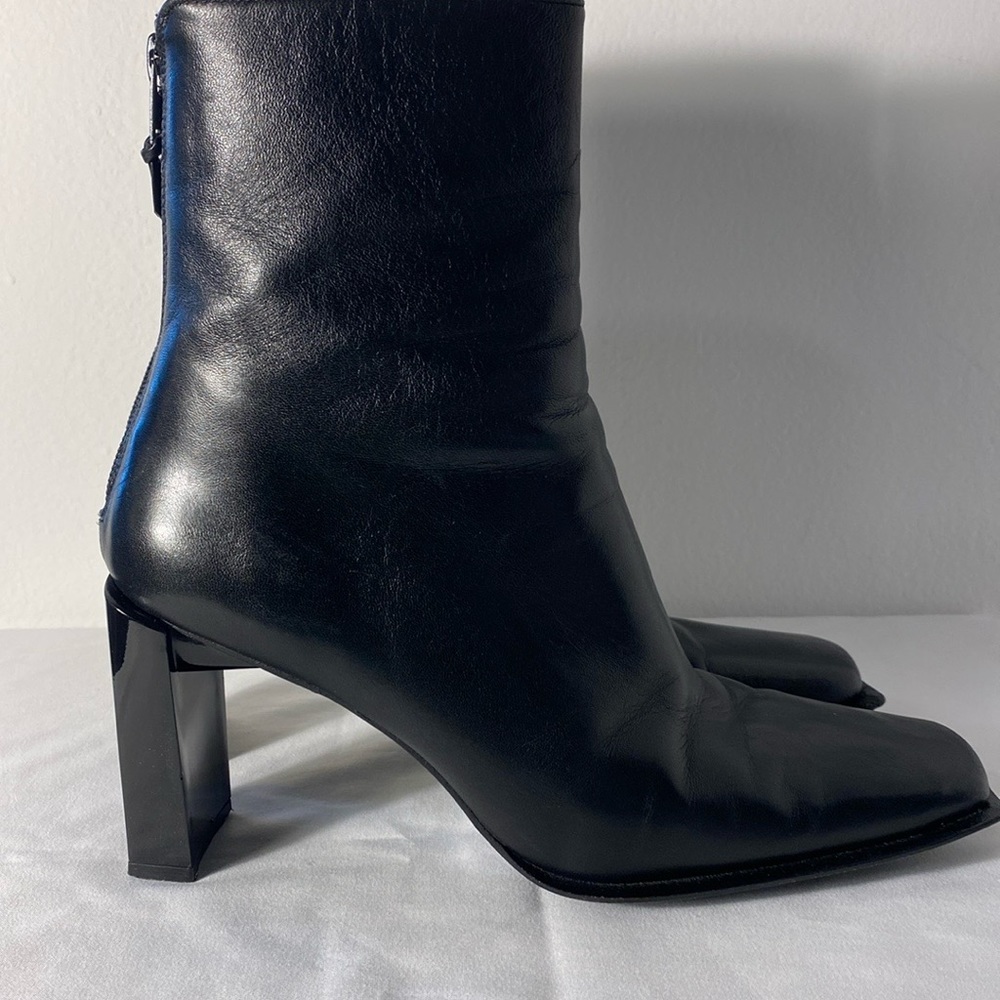 Vintage Stuart Weitzman | Leather Square Toe Bloc… - image 4